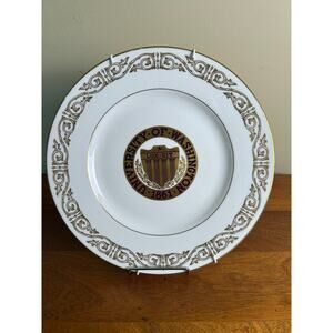 University of Washington Commemorative Ceramic Plate Gold Embossed Seal